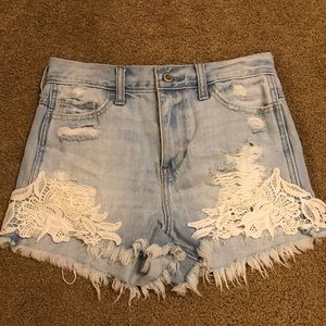 Hollister high rise lace shorts